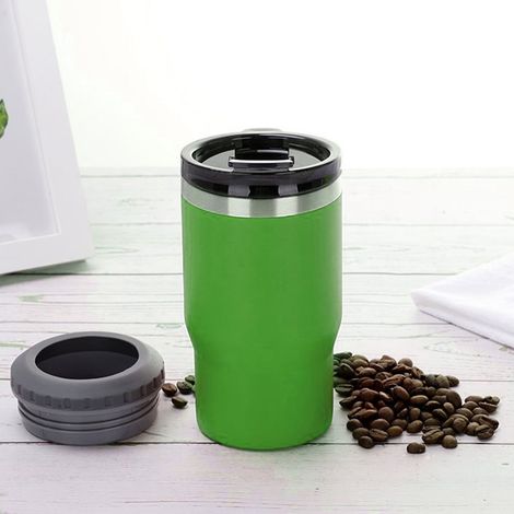 Porte-canette isoxtherme 304, 14 oz, pour voiture, camping et extérieur, couleur verte (1/5)