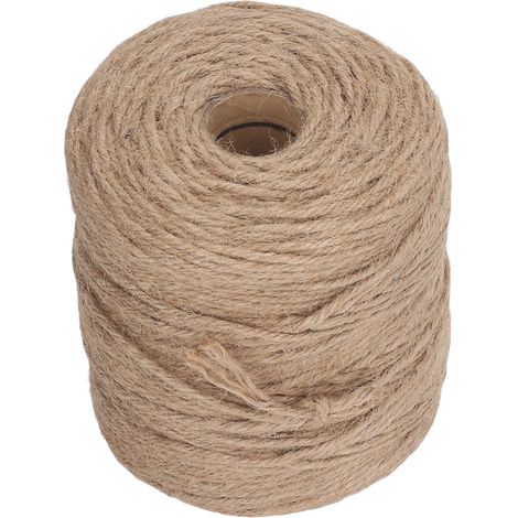 Corde en jute jaune naturel de 200 m de long, corde de sécurité en chanvre à quatre brins de 3 mm, utilisée pour la fabrication de bijoux, les loisirs créatifs, les décorations murales et les décorati (1/5)