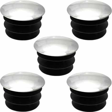 – Lot de 5 embouts de tube rond rentrant 25 mm – Plastique chromé argent – Pour tubes d'une épaisseur de paroi – Assemblage aisé (1/3)