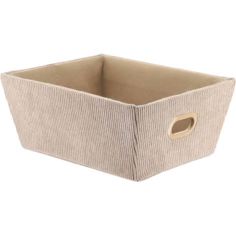 Paniere dressing velours cotele l20,5xp26xh10,5 cm - taupe - Tendance