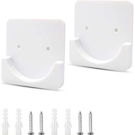 2 Pcs Support de Tringle à Rideau Auto-Adhésif Base de Tringle à Rideau de Douche avec Adhésif et Vis pour Tringles à Rideaux de Douche, Placards (Blanc) (1/5)