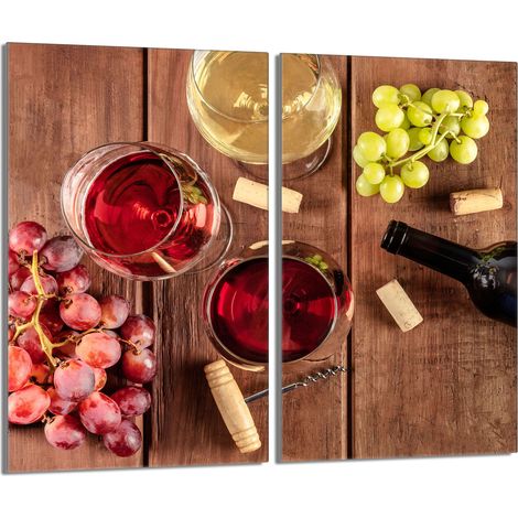 Glasschutzplatte für den Herd 2x30x52 Wein