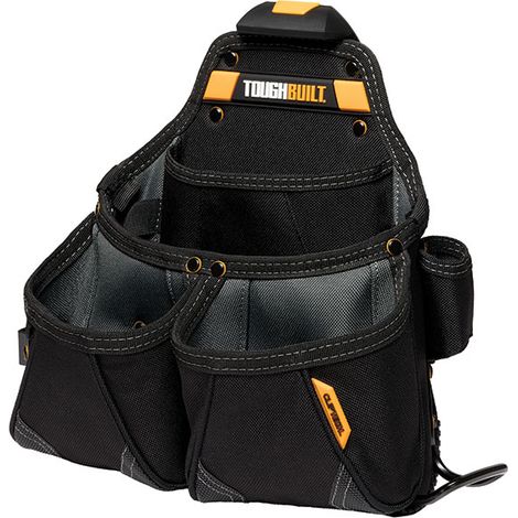 Toughbuilt – Pochette porte-outils noire 9 poches – Système ClipTech™ pour fixation rapide – Construction 6 couches renforcées – Accès pratique avec béquille intégrée