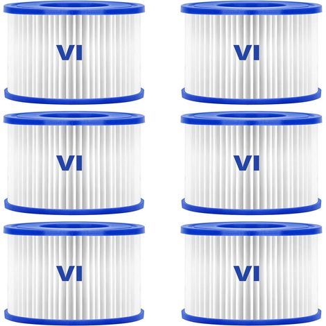 Lot de 6 filtres de piscine type VI pour Bestway 58323, Lay-Z-Spa Miami, Monaco et Vegas (1/5)