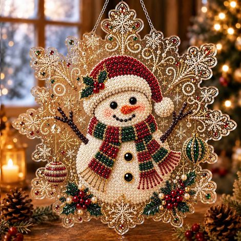 Couronne de Noël broderie diamant flocon GH009 20X20 sans cadre gh009 20 × 20 × 2 cm 110 g – Livraison gratuite