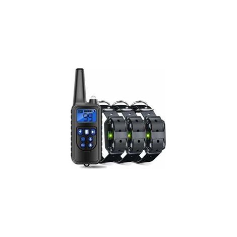 Collier de dressage pour chien étanche rechargeable à 800 m de distance [1 émetteur + 3 récepteurs] (1/4)