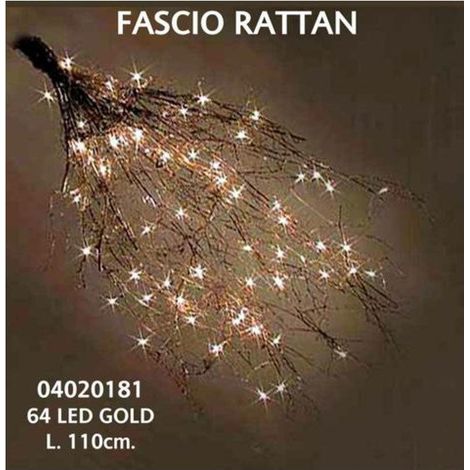 Fascio di 64 luci a led in rattan 110 cm - decorazione addobbo di natale