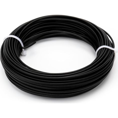 2mm 20 m Fil de Fer Plastifié, Fil de Ligature d'arbre Cravate torsadée de Plante de Fil de Jardin pour Le Support d'arbre de Plante,Noir (1/5)