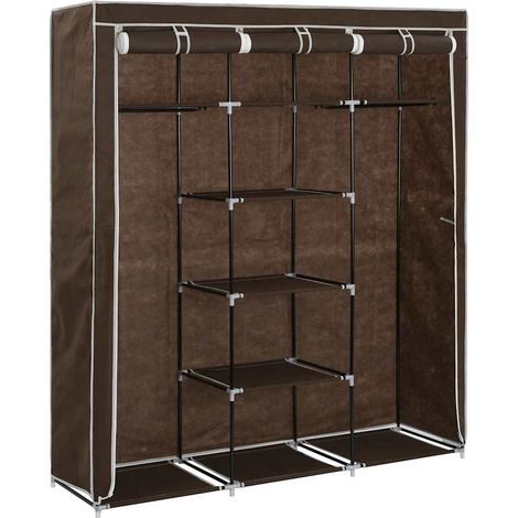 Maison Exclusive - Armadio con Scomparti e Aste Marrone 150x45x175 cm in Tessuto