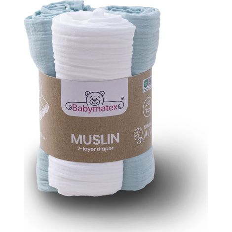 Pannolino 70x80 MUSSOLA, 3 pz. colore 33 menta (1/4)