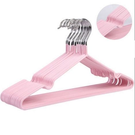 10 Cintres vêtements antidérapants renforcés avec revêtement plastique pour costumes chemises dressing chambre (1/5)