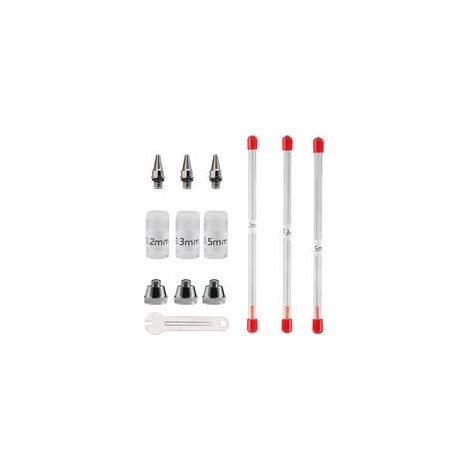 Airbrush-Düse und Nadel 0,2 mm, 0,3 mm, 0,5 mm, Ersatzteile für Spritzpistolen, Set mit verstellbarem Schraubenschlüssel (1/5)