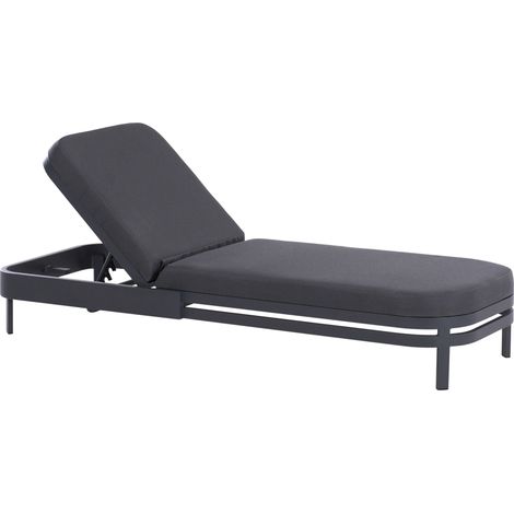 Sun Lounger NETTUNO Reclining Metal Graphite Grey (1/5)