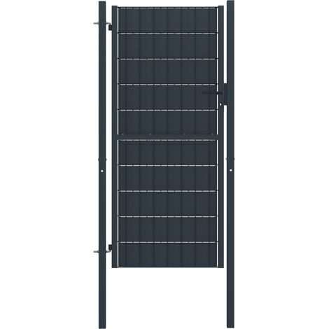 Zauntor PVC und Stahl 100x124 cm Anthrazit vidaXL (1/5)