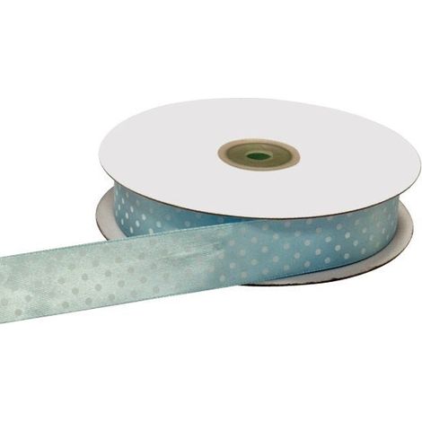 ETM Nastro Doppio Raso Pois 25 Mm 50 Mt Celeste