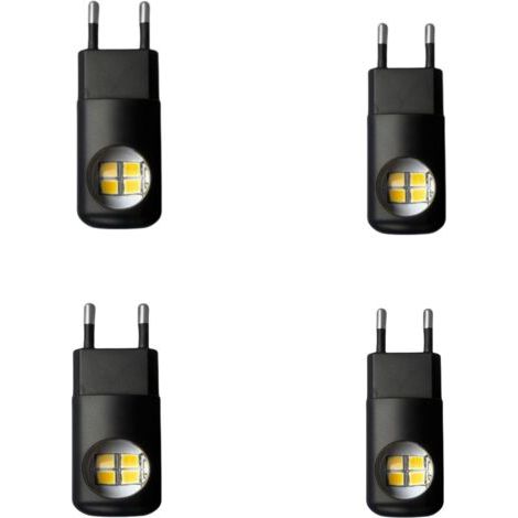 Veilleuse À Brancher Sur Prise Lampe Murale D'Intérieur Luminaire de Cuisine avec Capteur Automatique du Crépuscule à l'Aube Pour La Salle De Bain, Le Couloir, Le Salon, La Cuisine Et, 4 pcs