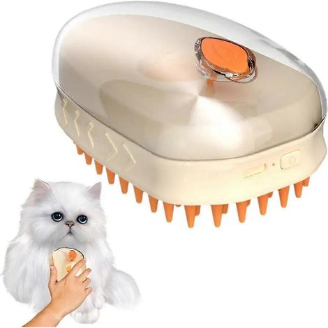 Brosse vapeur pour animaux de compagnie Brosse autonettoyante vapeur pour la mue B-- (1/5)