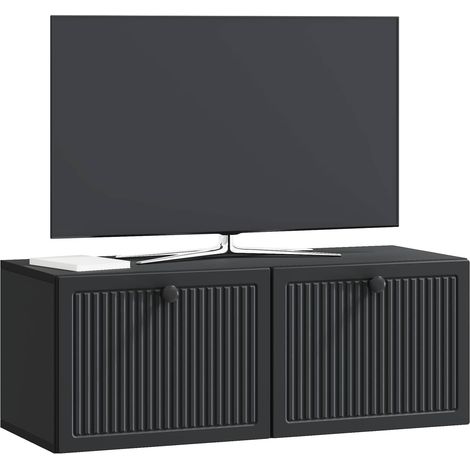 Maison Exclusive - Meuble TV mural Noir 78,5 x 31 x 30 cm Bois d'ingénierie