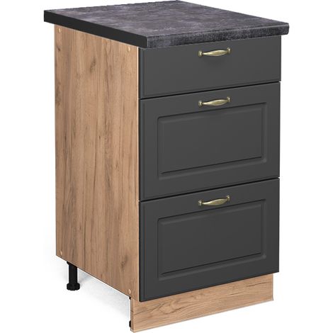 Meuble cuisine Fame-Line, Anthracite-or, 50 cm , PT Anthracite, Vicco