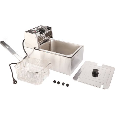 Friteuse électrique multifonction, bac unique, machine à frire sur plan de travail pour maison, restaurant, cantine, magasin de boissons, norme américaine 110-120V (1/5)