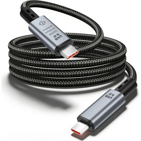 USB 5.0 80 Gbit/s Datenkabel, Premium-Nylonkabel mit 8K-Videoübertragung bei 60 Hz und Dual-8K-Videoübertragung, 240 W PD 3.1, für iPhone 17/16, iPad, MacBook (1/5)