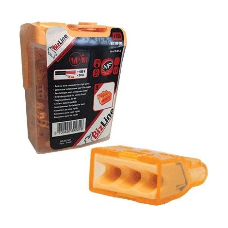 bornes de connexion automatique 3 entrées christal mini orange (1/2)