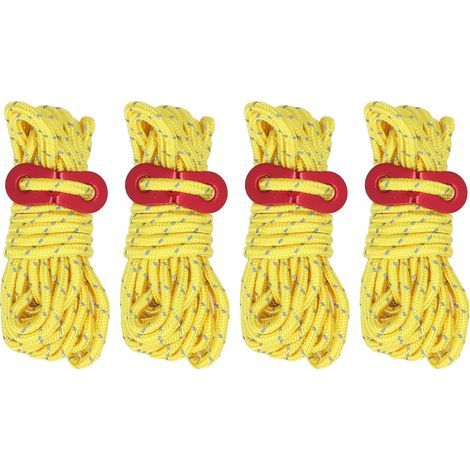 4Pcs 4mm Corde De Tente Réfléchissante Corde De Camping Légère Haute Résistance Pour Camping En Plein Air Hamacs Jaune (1/5)