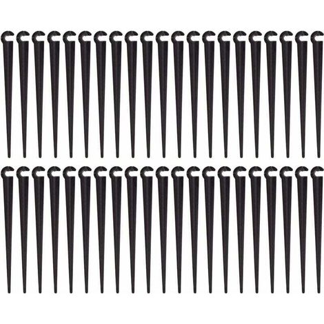 Piquets de Support de Tuyau d'irrigation Support Piquet de Tube Irrigation Goutte à Goutte Plastique Outil de Jardinage,Paquet de 100(Taille d'ouverture 1/4 pouce) (1/5)