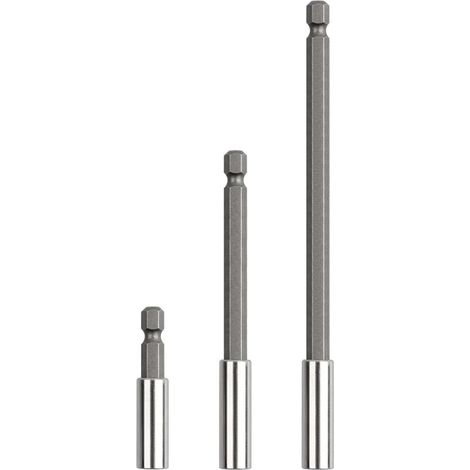 Porte Embouts Magnétique Extension de Vissage Tournevis Tige Hexagonal 60mm 100mm 150mm Rallonge Embout Visseuse(3Pcs 1/4") (1/4)