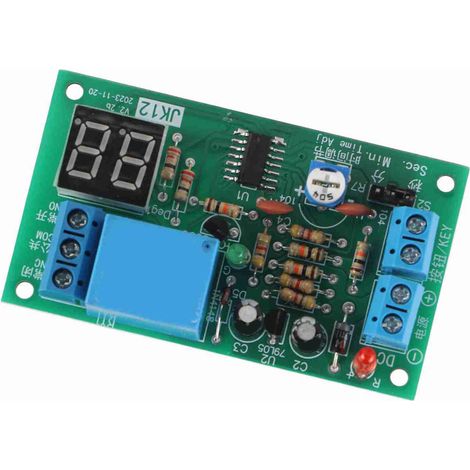 JK12-A-12V Mikrocontroller-Relaismodul mit einstellbarer und 12V DC-triggerbarer digitaler LED-Dynamikanzeige und Countdown-Timer (1/5)