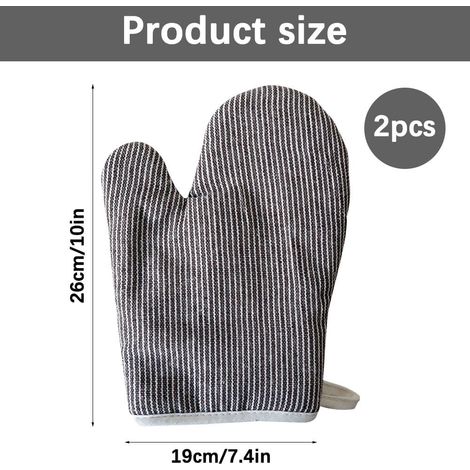 Gants de cuisine, 1 paire 19x26cm, protègent les mains des hautes températures, épais et durables, gants de cuisine et de pâtisserie (vert). (1/5)