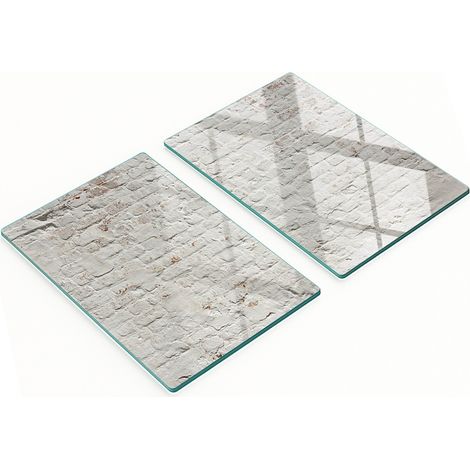 Taglieri da cucina in vetro con grafica effetto muro di mattoni, 2x40x52 cm (1/5)
