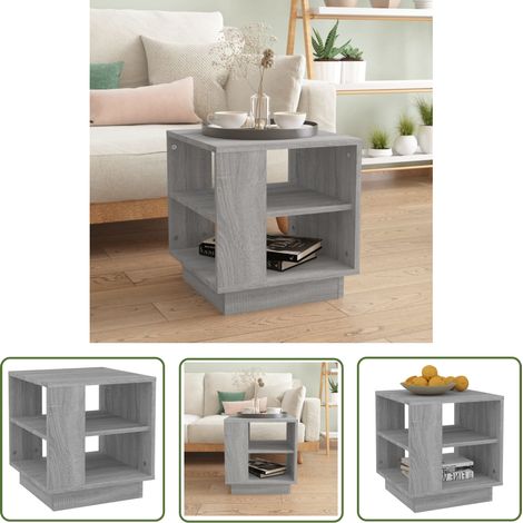 The Living Store Couchtisch Grau Sonoma 40x40x43 cm Holzwerkstoff - Couchtisch - Wohnzimmertisch - Beistelltisch - Grau Sonoma - Holzwerkstoff (1/5)
