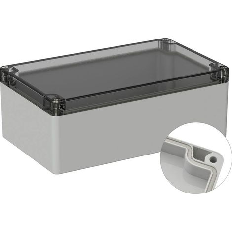 TRU COMPONENTS TC-9065484 Alloggiamento outdoor 200 x 120 x 75 Policarbonato Grigio (RAL 7035) 1 pz. (1/2)