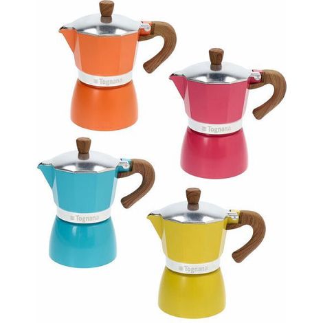 TOGNANA Macchina Caffè Moka Star Arancione 3 Tazze