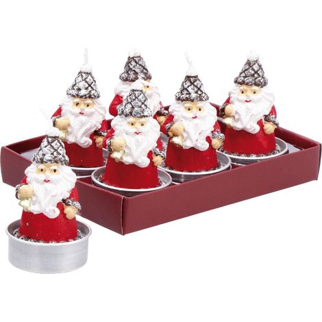 SET 6 CANDELE SEGNAPOSTO H7CM BABBO NATALE..