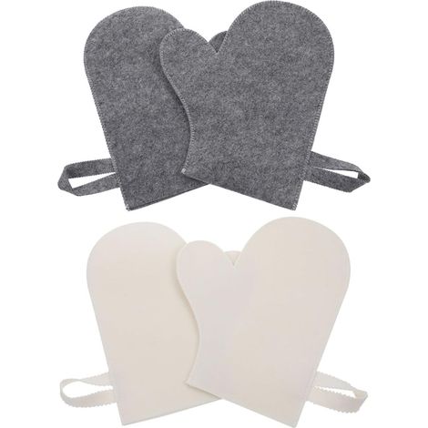 Pack Saunahandschuhe aus Filz mit Wärmedämmung und