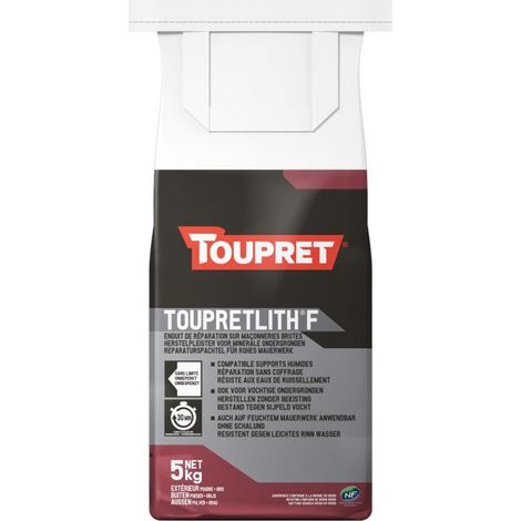 Mortero de reparación Toupret touprelith f moldeable impermeable 5kg