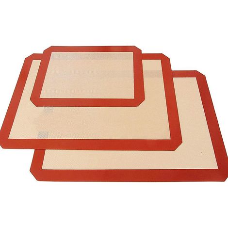 Set mit 3 antihaftbeschichteten Silikon-Backmatten: 2 große (42 x 29,5 cm) und 1 kleine (30 x 20 cm) – hitzebeständig und perfekt für Kekse (1/5)