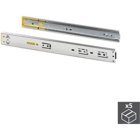 Emuca Guide a sfere argento 550 mm per cassetti