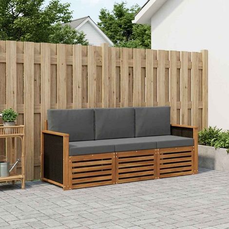 vidaXL Sofagarnituren mit Kissen 3 pcs Massivholz Akazie (1/5)