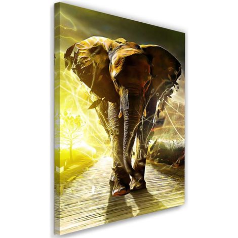 Tableau sur toile Eléphant sur la route Afrique 40x60 (1/5)
