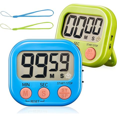 Minuteurs, Minuteur de classe pour enfants, Minuteur de cuisine, Minuteur à œufs, Minuteur numérique magnétique pour enseignants, études, sport, four, cuisine, pâtisserie, bureau - Lot de 2