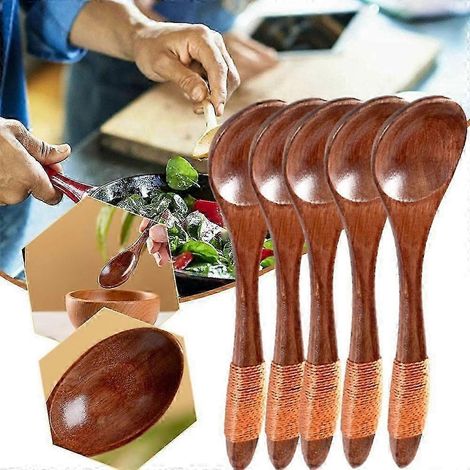 Ensemble de cuillères en bois écologiques de haute qualité pour une cuisine parfaite (1/4)