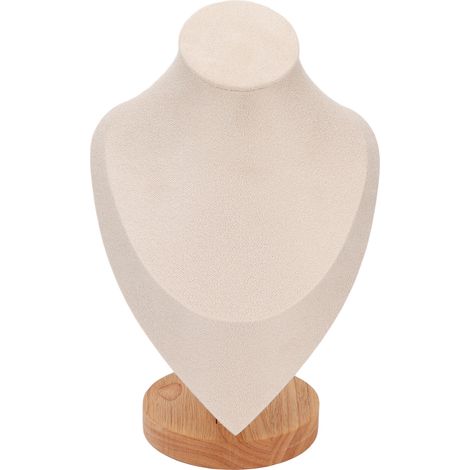 Présentoir à colliers en bois élégant, buste de bijouterie polyvalent pour maison, magasin de bijoux, salon professionnel, couleur beige (1/5)