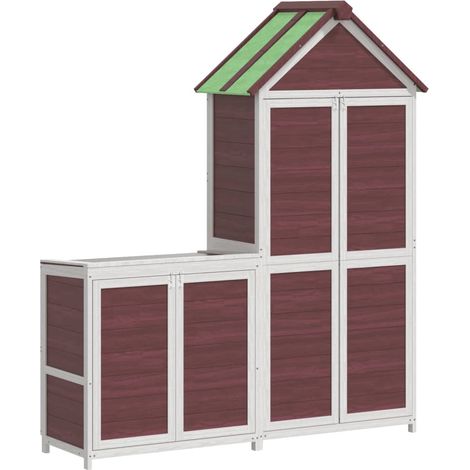 Maison Exclusive - Set Rimessa Attrezzi da Giardino 2pz Moka Legno Massello Pino