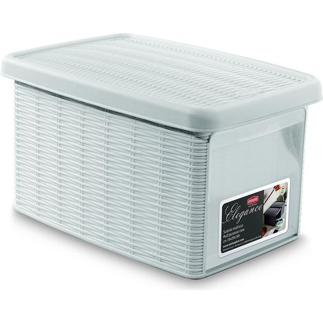 Scatola box armadio contenitore multiuso organizer bianco apertura frontale trasparente sovrapponibile storage resistente (1/5)