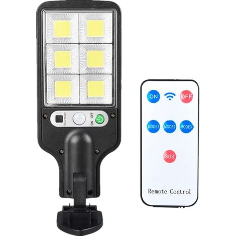 (72COB avec télécommande) Applique murale solaire LED extérieure à 3 modes avec télécommande, pour cour, jardin, terrasse, garage, éclairage public par détection de présence. (1/5)
