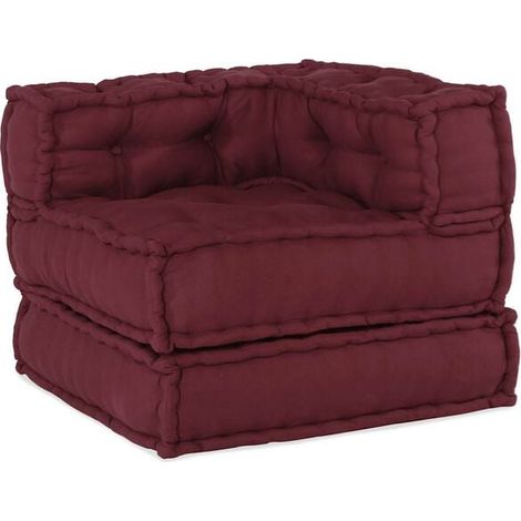 Canapé modulable marron, dimensions 70 x 70 x 54 cm, revêtement en tissu (1/5)
