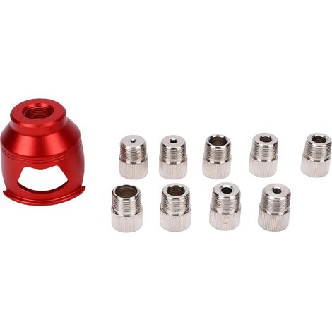 Localisateur de perceuse verticale avec 9 bagues, en alliage d'aluminium, fixation de perçage de trous droits pour le perçage de meubles en bois rouge. (1/5)